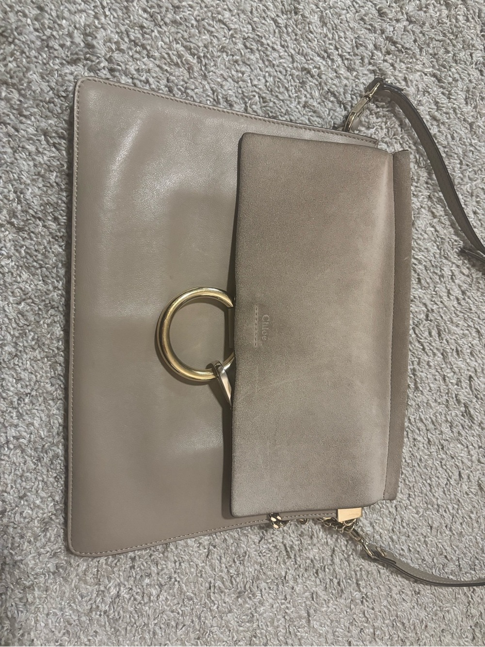 Chloe’ Medium Faye Shoulder Bag - Neutral Leather - Picture 6 of 16